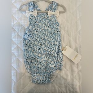 NWT Dondolo floral bubble with cross back. Size 12 months.